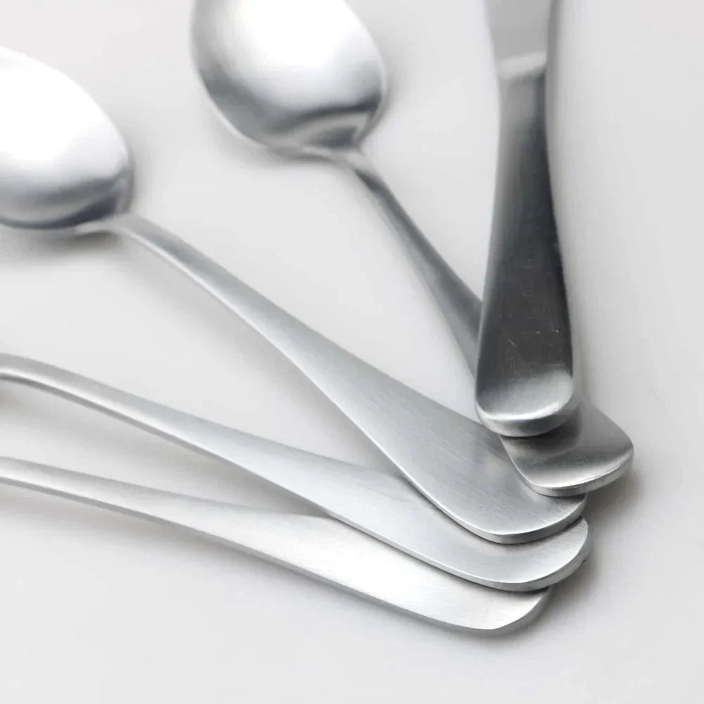 Matte Silver Cutlery Set &ndash; Eco-Friendly Stainless Steel Dinnerware