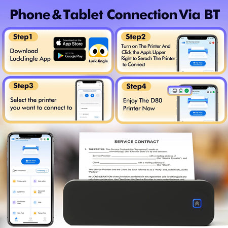 ORICO Portable A4 Thermal Printer &ndash; Wireless Bluetooth