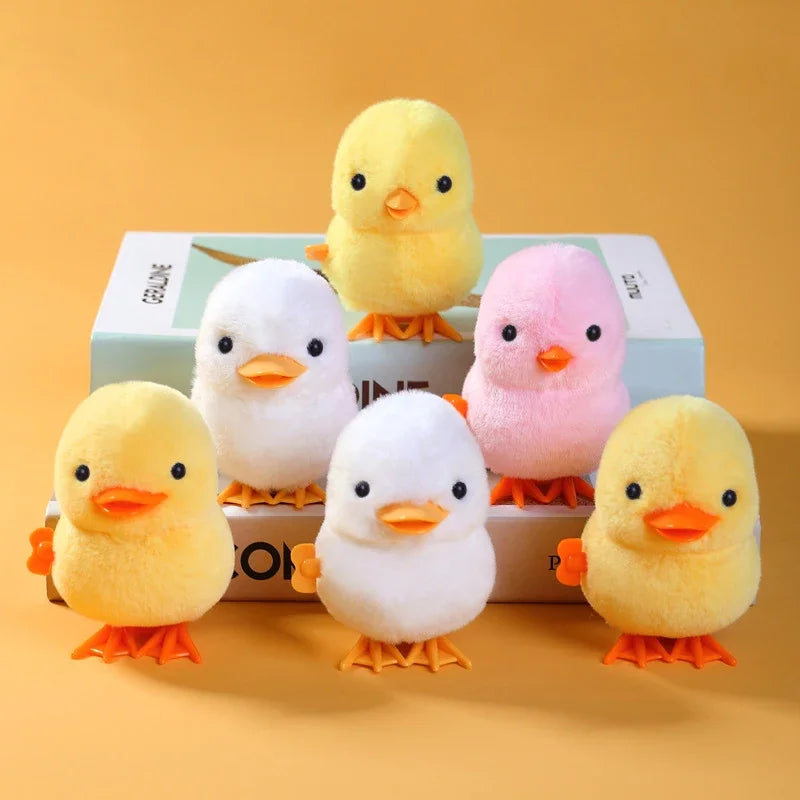 Yellow Jumping Chicken Wind-Up Plush Toy for Kids 2-4 Years