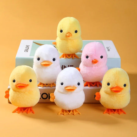 Yellow Jumping Chicken Wind-Up Plush Toy for Kids 2-4 Years