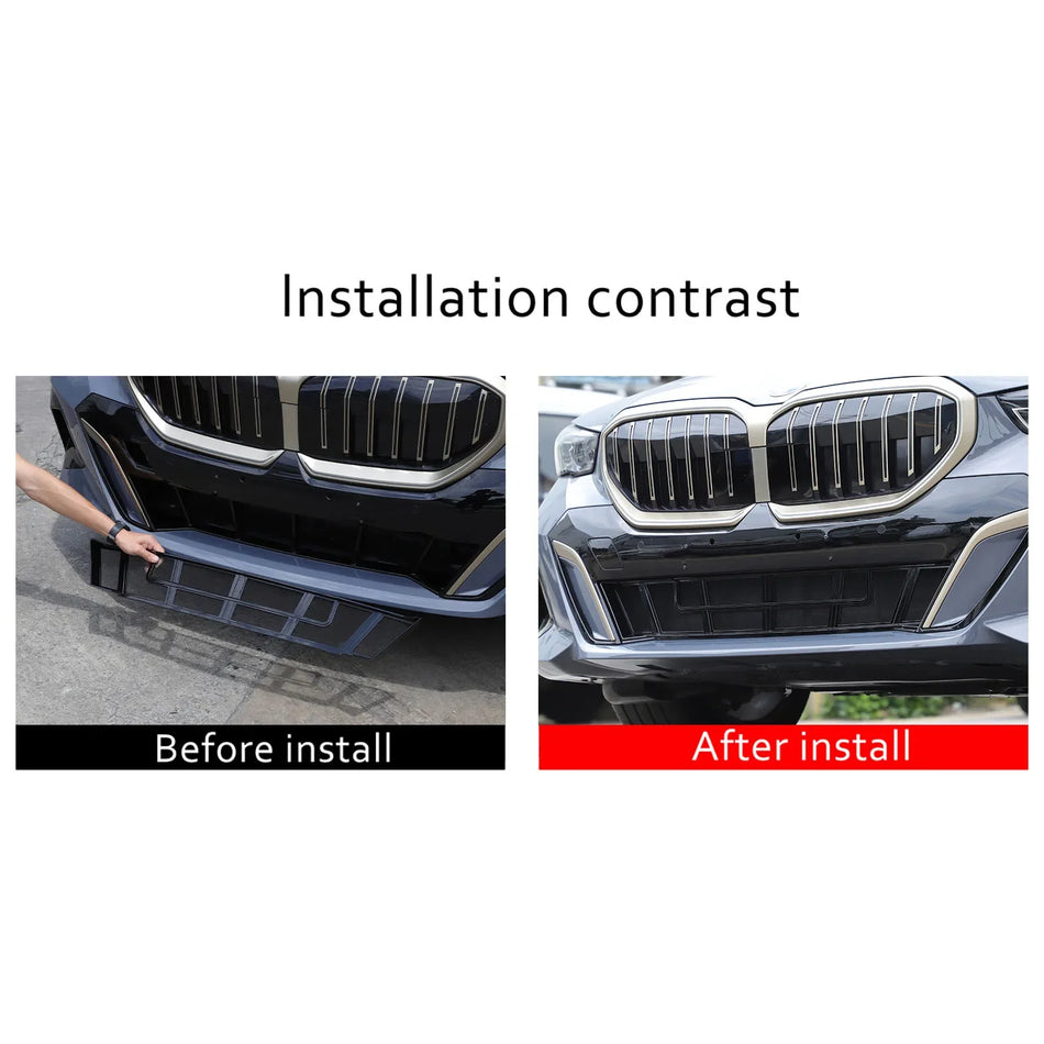 Griglia del filtro di aspirazione per BMW Serie 5 G60 modello 2024, finitura nera in ABS, montaggio della griglia