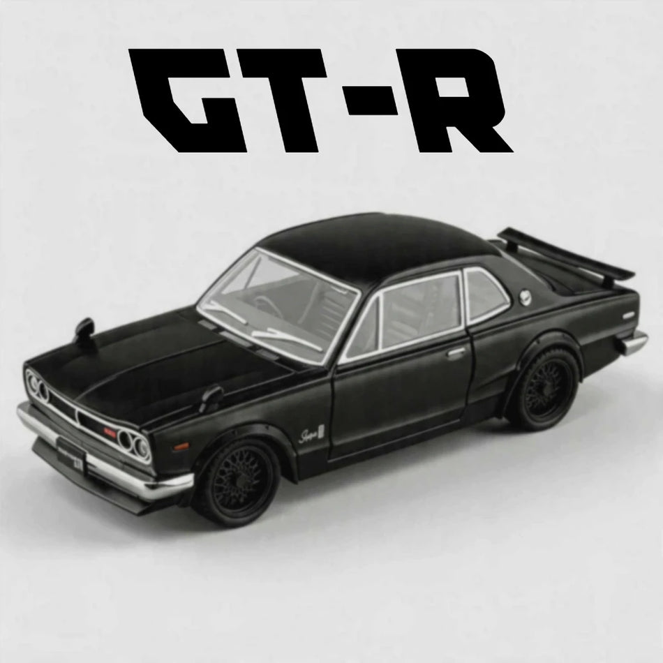 1:22 mērogā Skyline GT-R metāla auto ar skaņu un gaismām, durvis atveras
