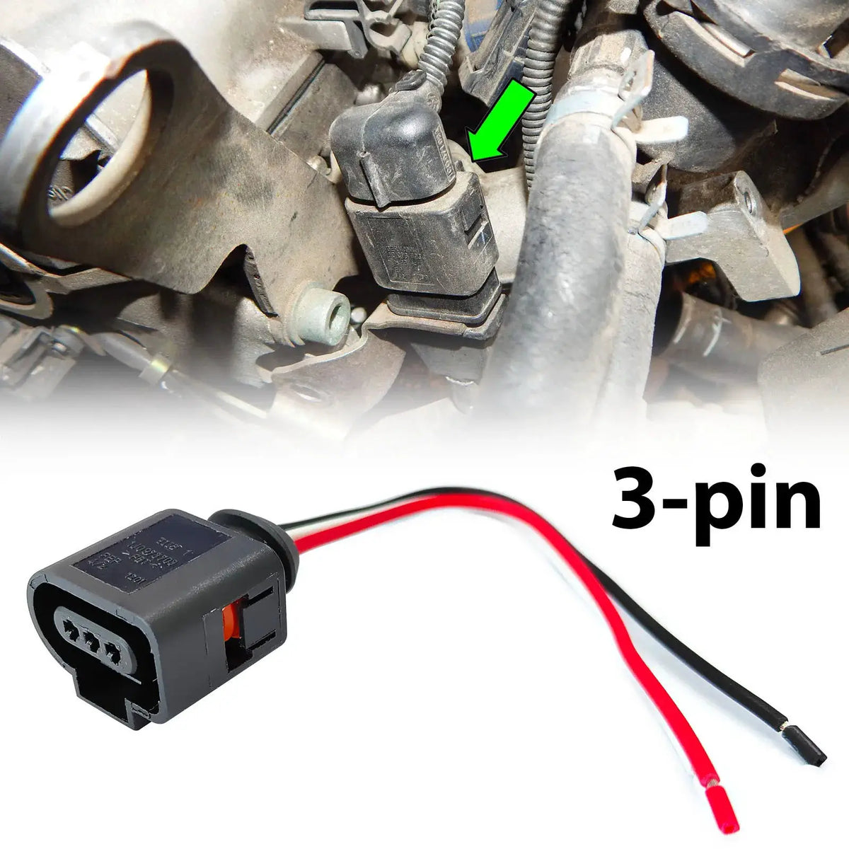 2pcs For VW Golf Jetta Beetle Eos Tiguan Caddy Touran Passat Cc Polo T5 Camshaft Position Cam Sensor Plug Connector 1J0973703 by InterCyprus Trading Ltd