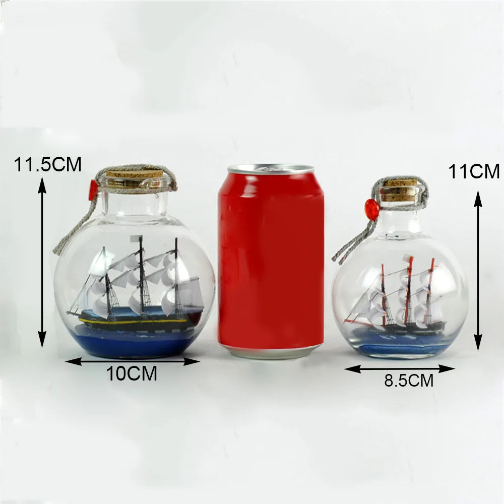 Glass Bottle Ship Series Drifting Bottle &ndash; Mini Boat Inside
