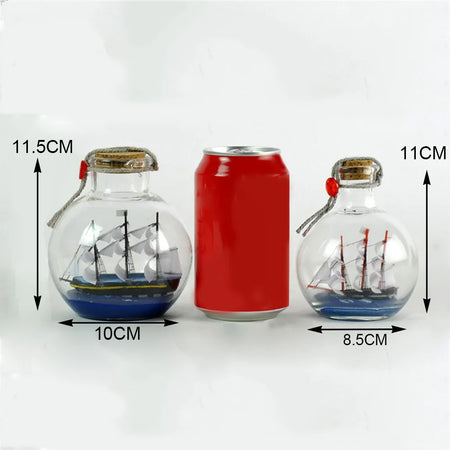 Glass Bottle Ship Series Drifting Bottle &ndash; Mini Boat Inside