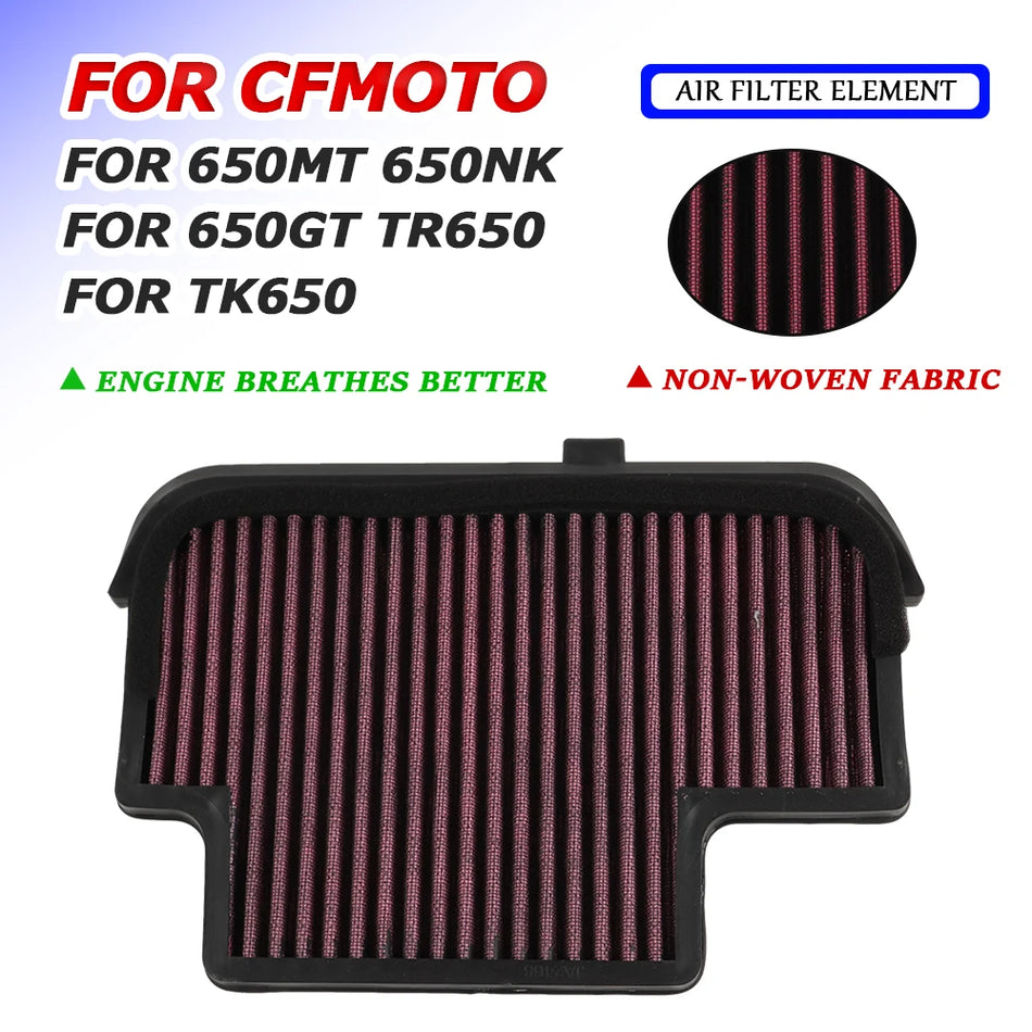 CFMoto 650MT Air Filter Element Cleaner, For 650NK 650GT TR650 TK650, Made of Plastic and Nonwoven Fabric
