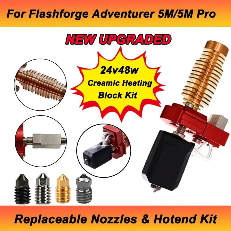 Upgrade Hotend for Flashforge Adventurer 5M Ceramic 280C