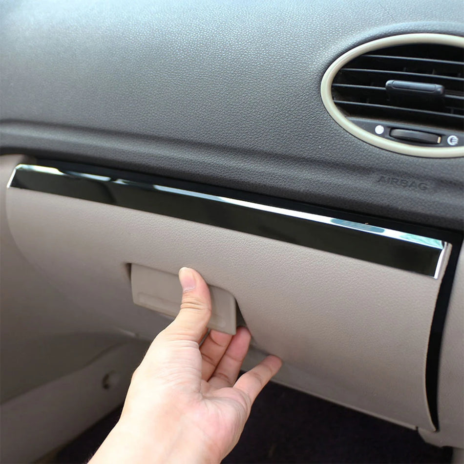 Adesivo per Copertura del Trim del Cassetto Portaoggetti per Ford Focus 2 MK2 Finitura in Acciaio Inossidabile e Cromo Aggiornamento Interno