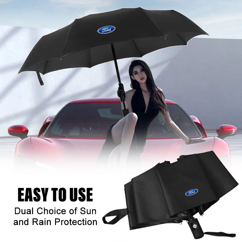 Windproof Automatic Car Umbrella Sunshade for Ford Models - Focus, Mondeo, Kuga &amp; More