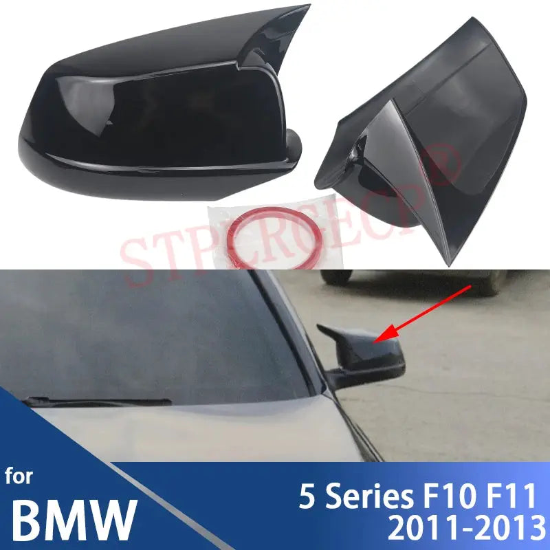 Rearview Side Wing Mirror Cover Cap Glossy Black Add-on for BMW 5 Series F10 F11 520i 523i 525i 528i 530i 535i 550i 2011-13 by InterCyprus Trading Ltd