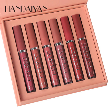 HANDAIYAN Set of 6 Long-Lasting Non-Stick Liquid Lipsticks