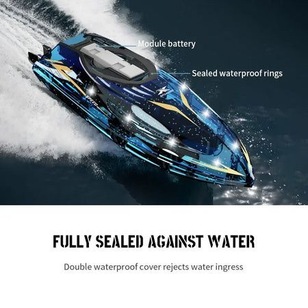 2024 High-Speed 360-Degree Flip Transparent Remote Control Speedboat for Kids
