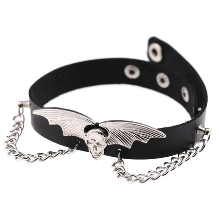 Punk Spike Rivet Leather Choker with Pentagram Pendant for Women