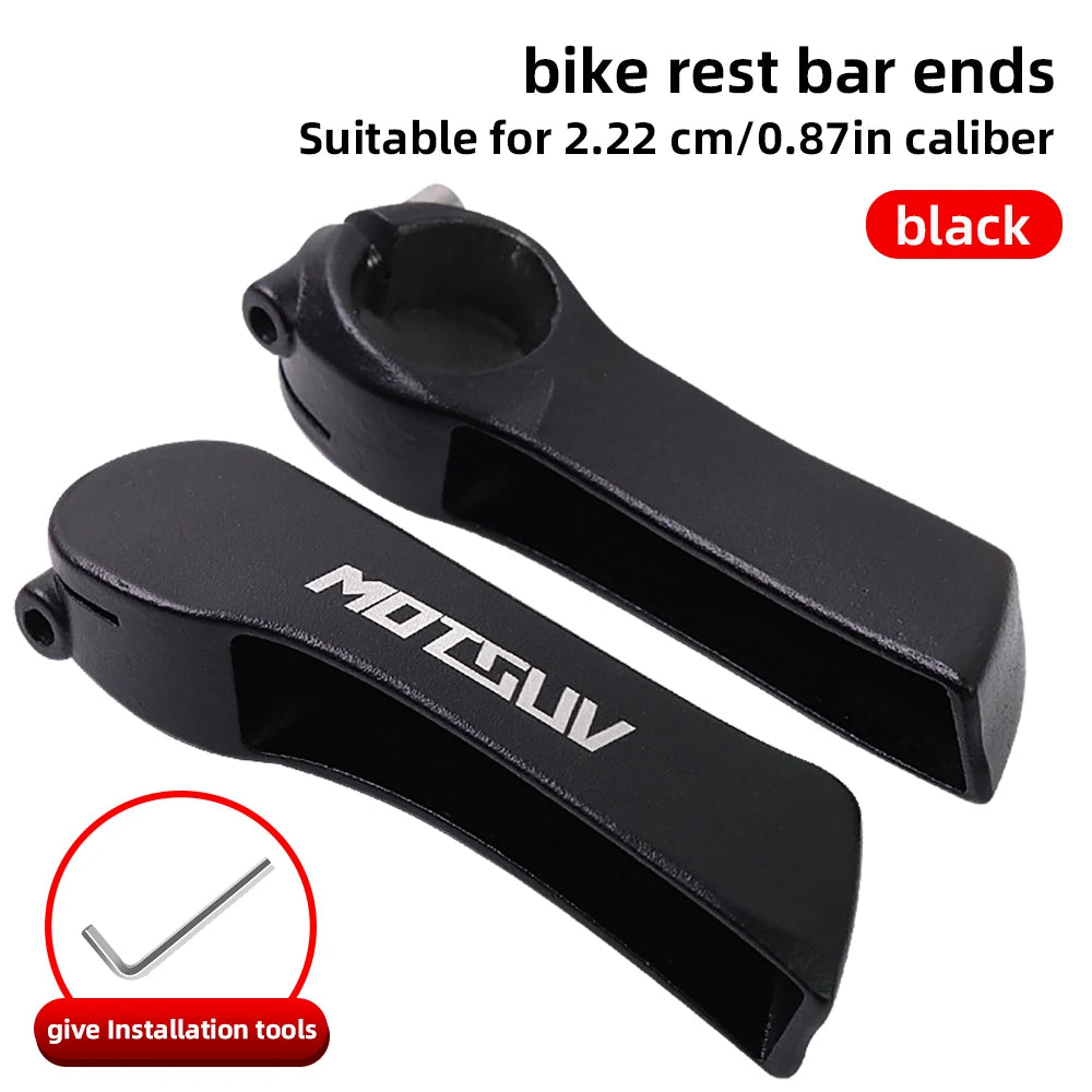 MOTSUV Multicolour Aluminium Bike Rest Handle Bar with Calf Horn Grips black