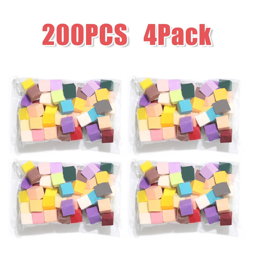 YIKOOLIN 50/200PCS Gradient Nail Sponge Set &ndash; Mini Sponges Color Sponge 200Pcs