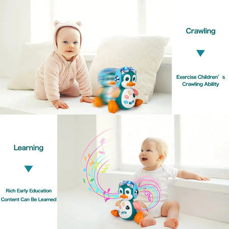 Musical Penguin Crawling Toy &ndash; Interactive Developmental Fun