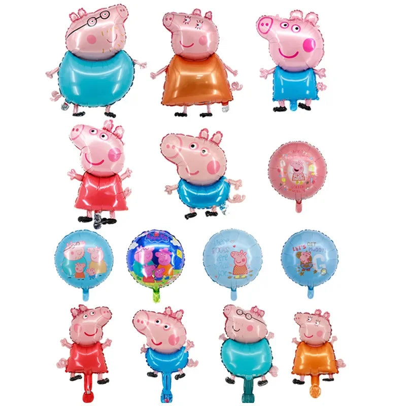 🟠 Peppa PigCartoon Pig George Page Pig Aluminum Film Balloon Page Party Birthday Decoration Children's Toy Home Decoration Balloon