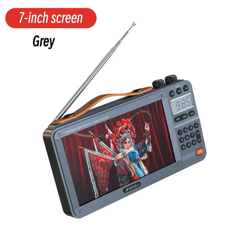 Sansui F51/F50 High-Definition Portable Speakers with Bluetooth and FM Radio 7.0-inch Gray