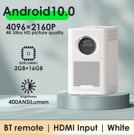 HONGTOP S30MAX &ndash; 1080P Android Projector With WiFi Australian regulations / White