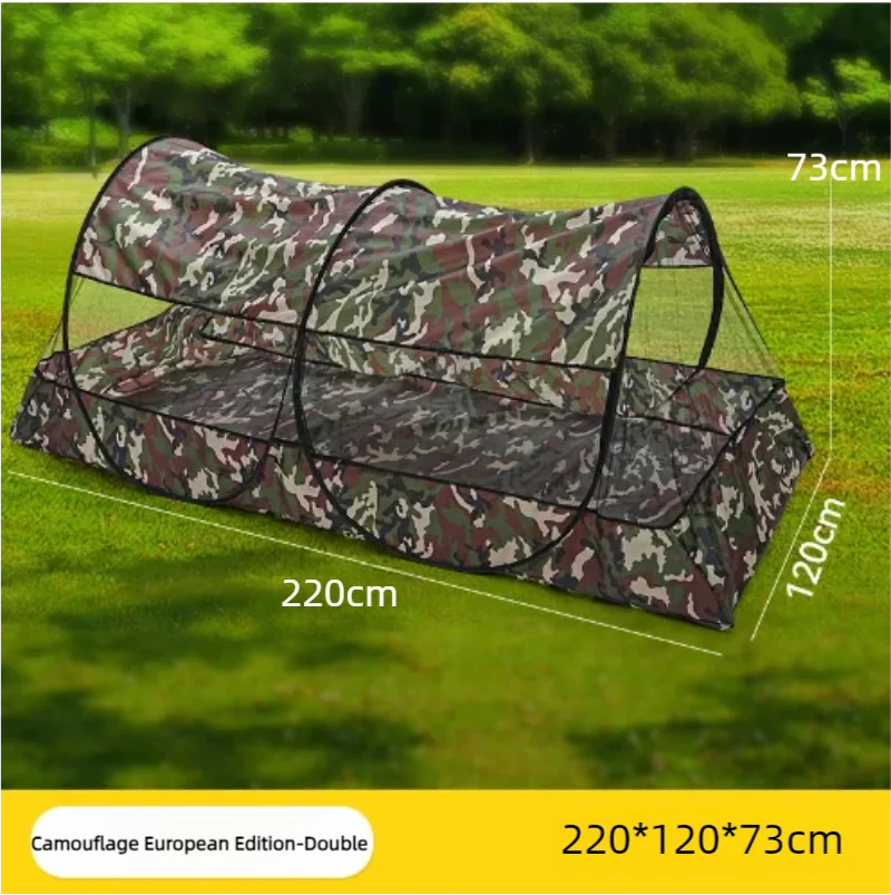 Portable Camouflage Mosquito Net for Camping and Travel - Insecticide Treated, Lightweight &amp; Foldable European Doublee