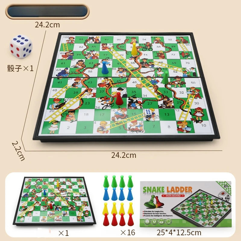Magnetic 9-In-1 Board Game Table &ndash; Family Fun For All Magnetic snake chess