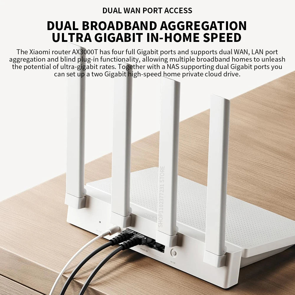 Xiaomi Router AX3000T IPTV Mesh Gigabit Ports Gaming Accelerator