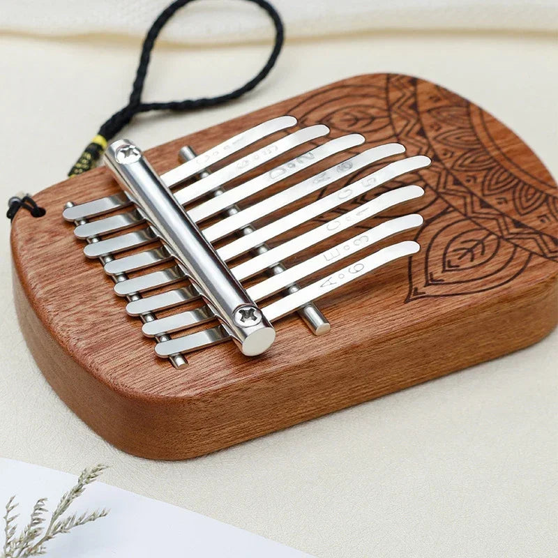 Mini Piano de Polegar Kalimba de 8 Teclas em Madeira Presente Musical Portátil