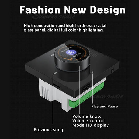 YINLEENCL 86X Mini Bluetooth Wall Amplifier with Ceiling Speaker Set for HiFi Home Theatre