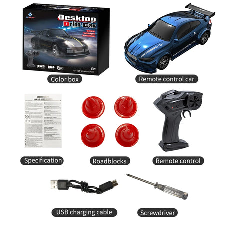 Teranty KF20 1:64 Scale Drift RC Car - Remote-Controlled Four-Wheel Racer KF20-B-Color box