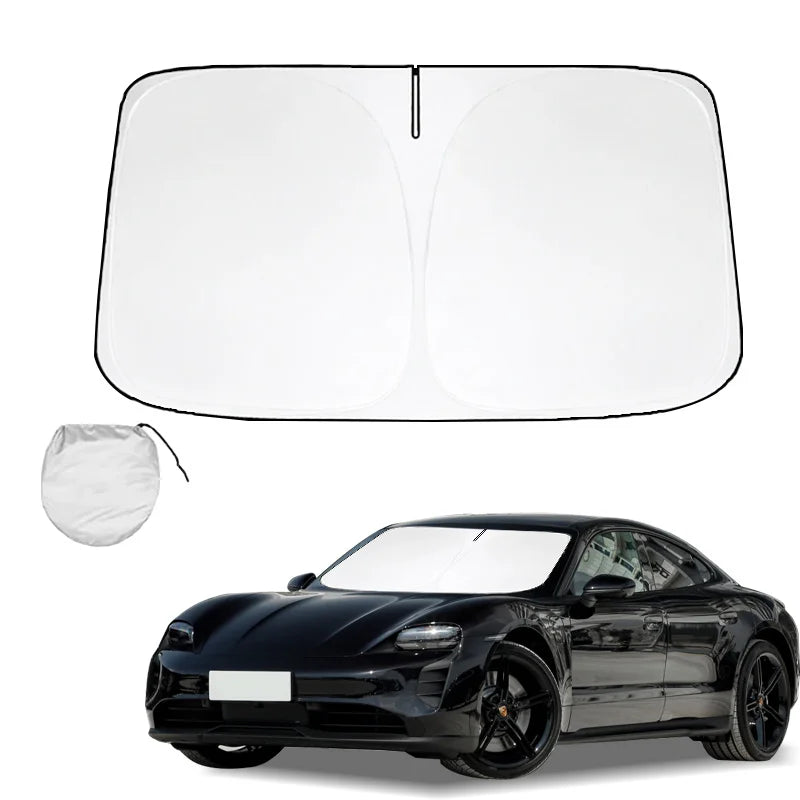 Porsche Taycan Windshield Sun Shade - UV Blocking &amp; Foldable Sun Visor Protector For Taycan