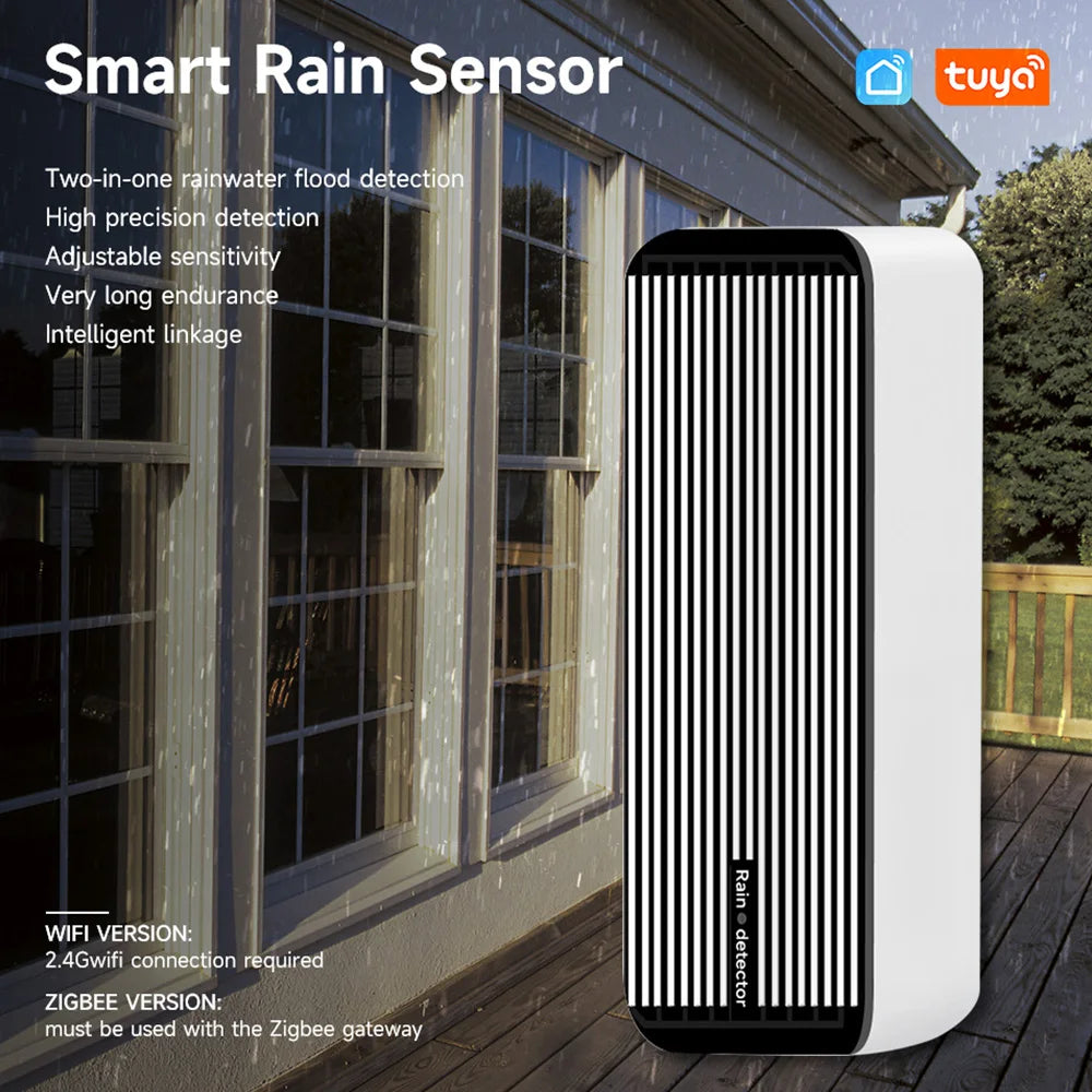 iHseno Tuya Smart Zigbee 2-in-1 Rain Sensor and Flood Detector