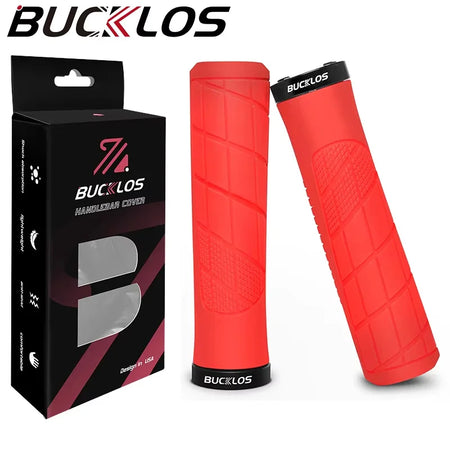BUCKLOS Lockable Shock-Absorbing Bicycle Handlebar Grips Conventional-Red