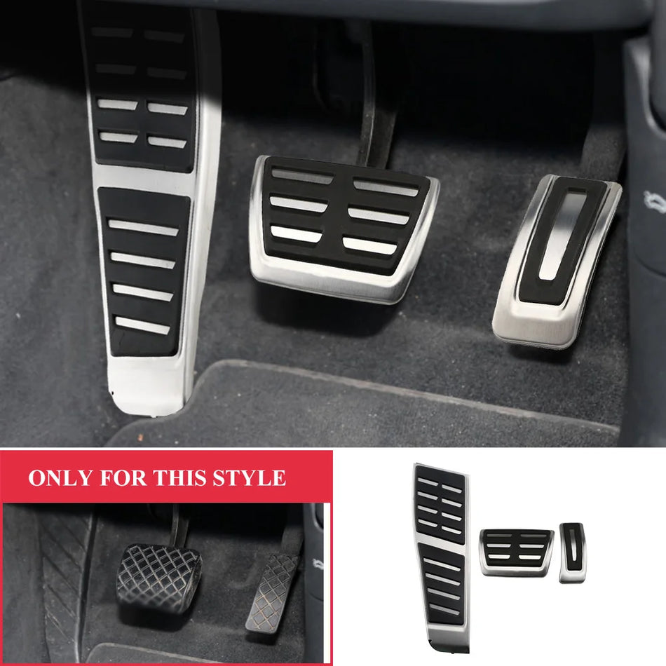 Cobrimentos de Pedais para Audi A5 B8 A4 B8 Q5 2013-2016 em Aço Inoxidável com Sobreposições de Borracha para Aceleração e Travão