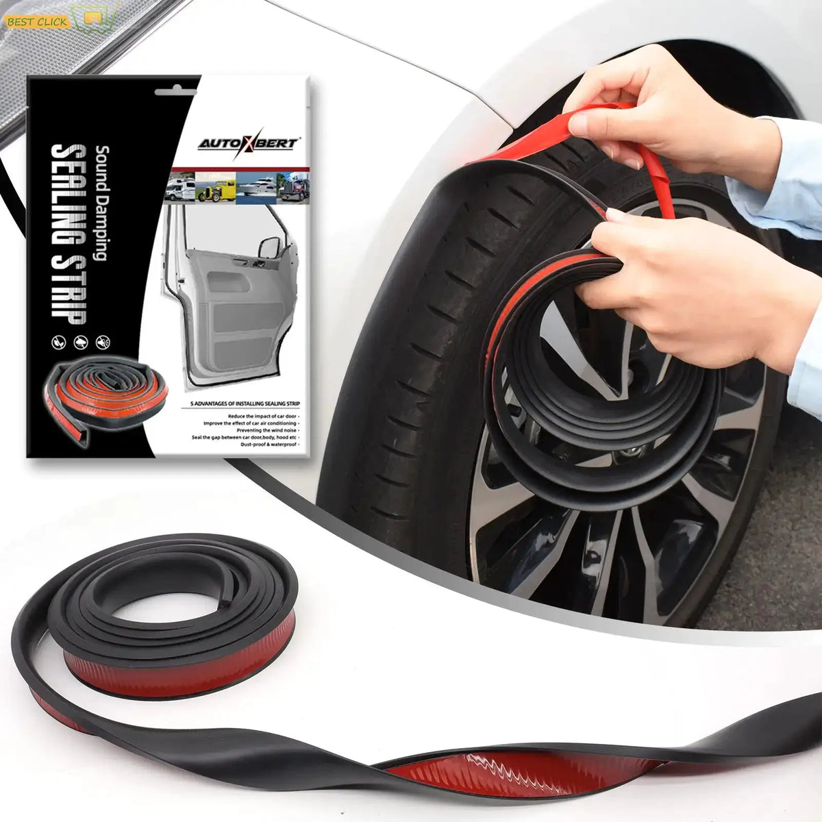 Universal Fender Flare Car Wheel Eyebrow Protector Lip Wheel-arch Trim Arch Extenders Decorative Scratch Proof Rubber Seal Strip by InterCyprus Trading Ltd