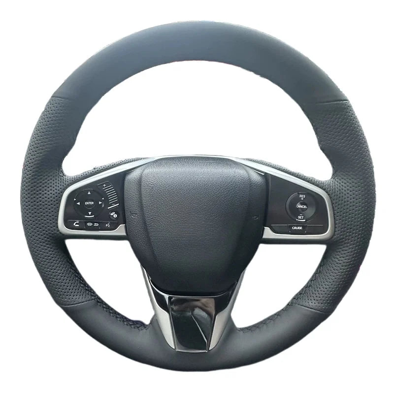 Housse de volant en cuir cousue à la main pour Honda Civic CRV 2016
