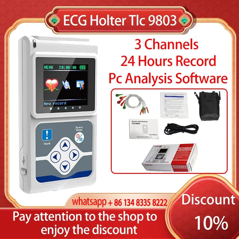 Contec Holter TLC9803 5 Lead ECG Kabelis 3 Kanalų Holter