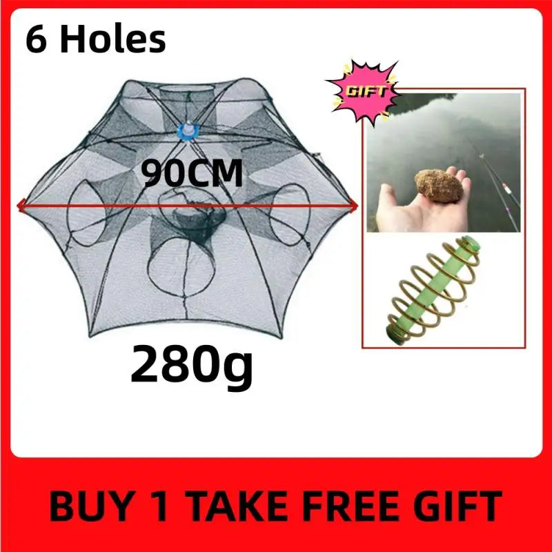 Automatic Foldable Fishing Net - 4-6 Holes Crab Trap BUY 6H TAKE Puncher / Strengthened / CHINA