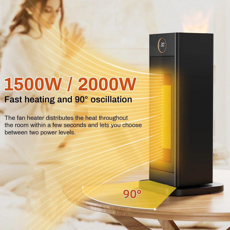 MVPower Ceramic Fan Heater 2000W 1500W Remote Humidifier