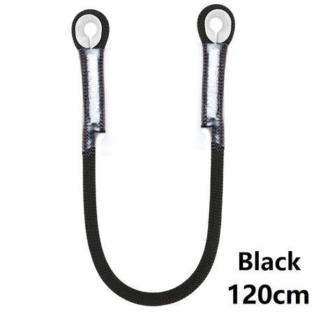 Outdoor Rock Climbing Lanyard 10.5mm Static Rope 20kN Protective Eye-to-eye Pre-Sewn Cord Loop Sling Mountaineering Equipment Black-120cm