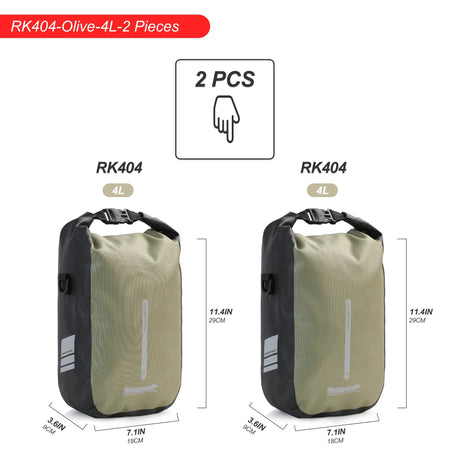Rhinowalk 2 PCS Bike Quick Release Front Fork Bag 4L/6L Waterproof Cycling Electric Scooter Vehicle Bag Storage Accessory by InterCyprus Trading Ltd