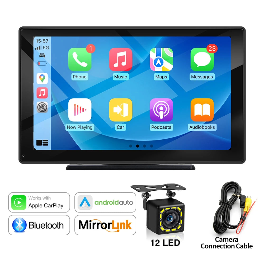 9Inch Multimedia Player Universal - CarPlay Android Auto H509 12LED