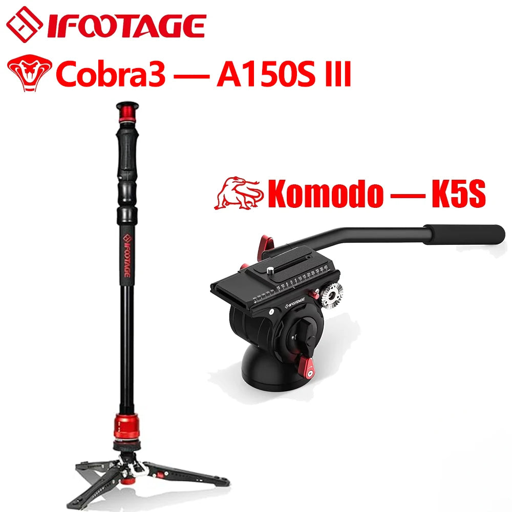 IFOOTAGE Cobra 3 Monopod A150S-u2162 &ndash; One-Touch Lifting A150S III add K5S