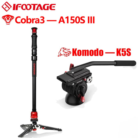 IFOOTAGE Cobra 3 Monopod A150S-u2162 &ndash; One-Touch Lifting A150S III add K5S
