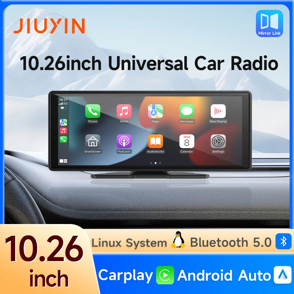 10.26 Inch Universal Car Radio Player with GPS, Wireless CarPlay &amp; Android Auto
