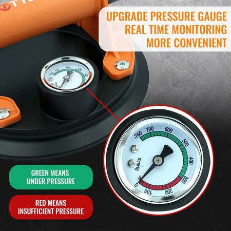Vacuum Suction Cup 8 Inch 250kg &ndash; Real-Time Pressure Gauge