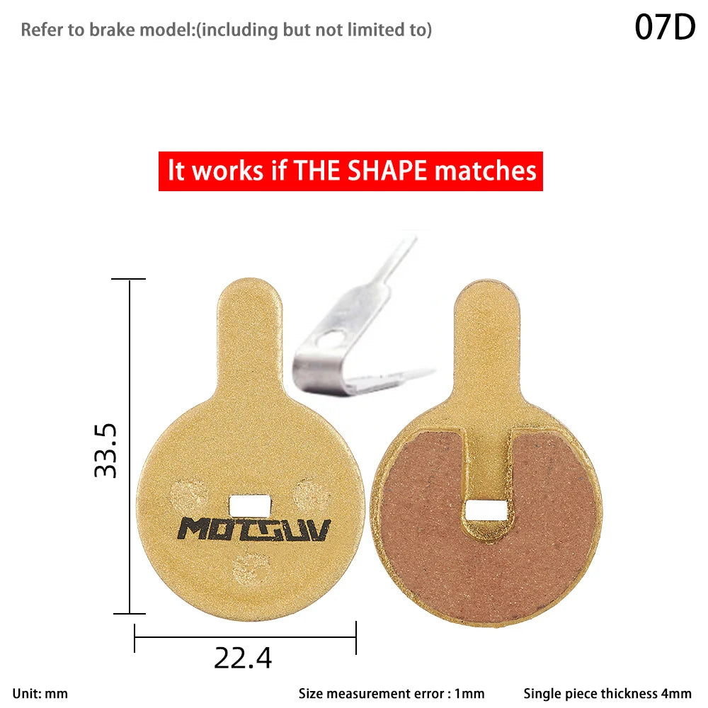 Copper Base Bike Brake Pads &ndash; Broad Disc Brake Compatibility 07D