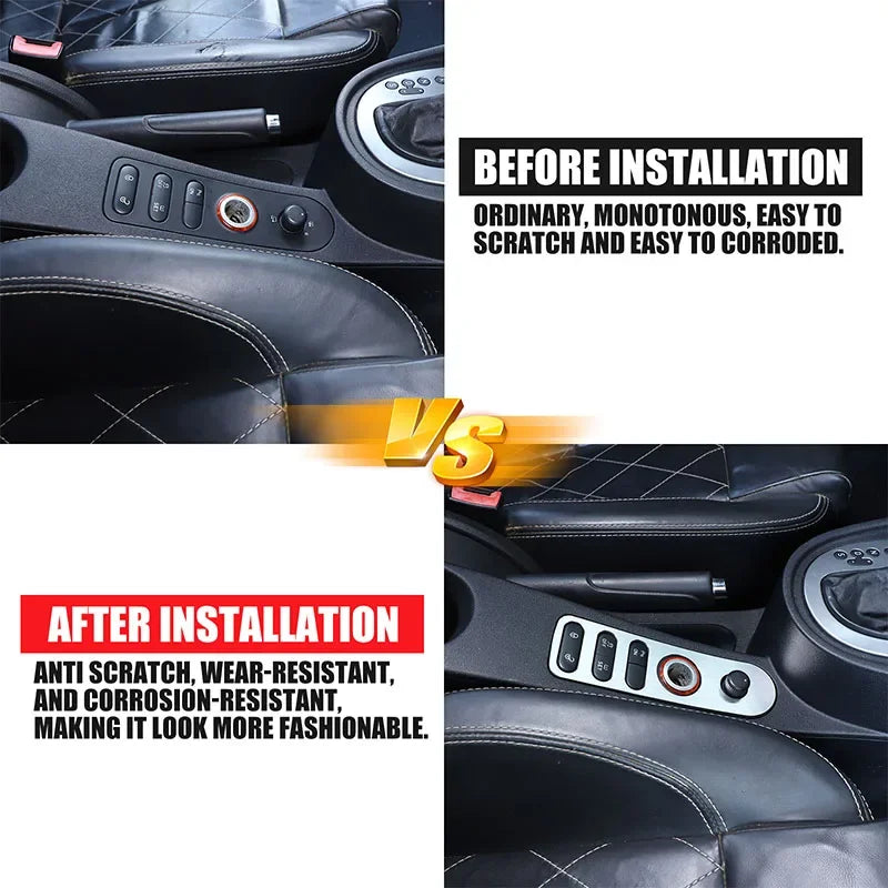 Seat Leon 2008-2012 Aluminium Silver Dörrlås Knapp Ram