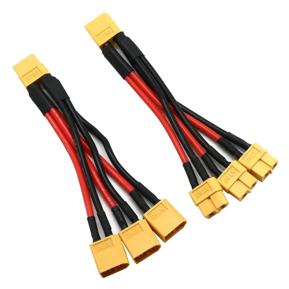 XT60 Parallel Battery Connector Male/Female Cable Dual Extension Y Splitter/ 3-Way 14AWG Silicone Wire for RC Battery Motor by InterCyprus Trading Ltd