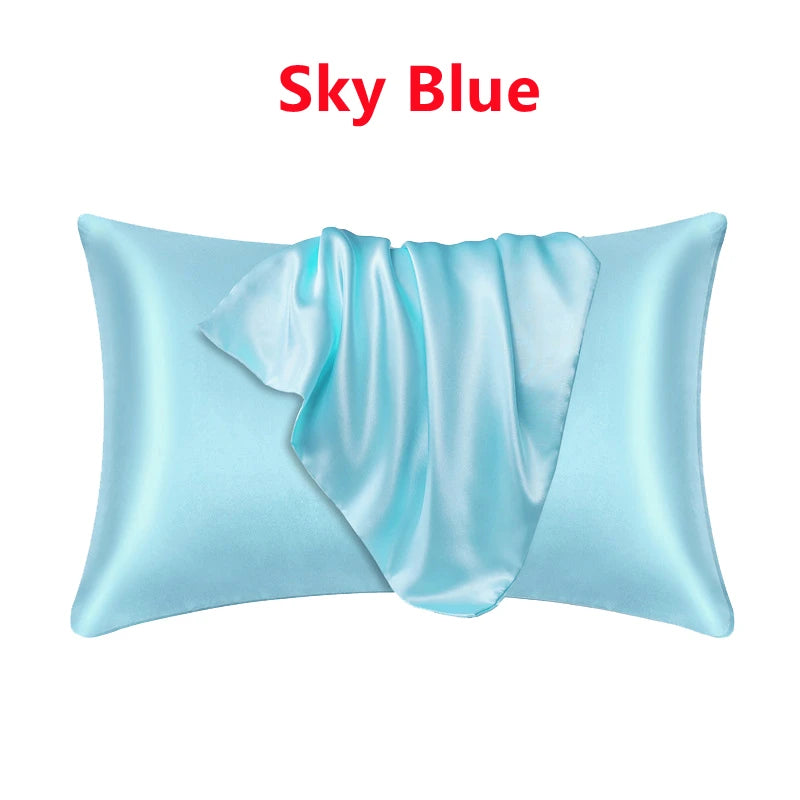Nordic Pure Emulation Silk Pillowcase &ndash; Luxurious Comfort and Elegant Design Sky Blue / 1PCx51x66cm(20x26in)