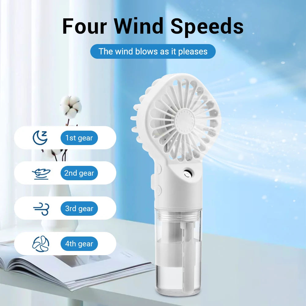 Portable USB Rechargeable Mini Air Conditioner &amp; Humidifier Fan for Home Office